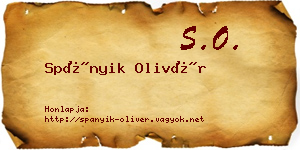 Spányik Olivér névjegykártya